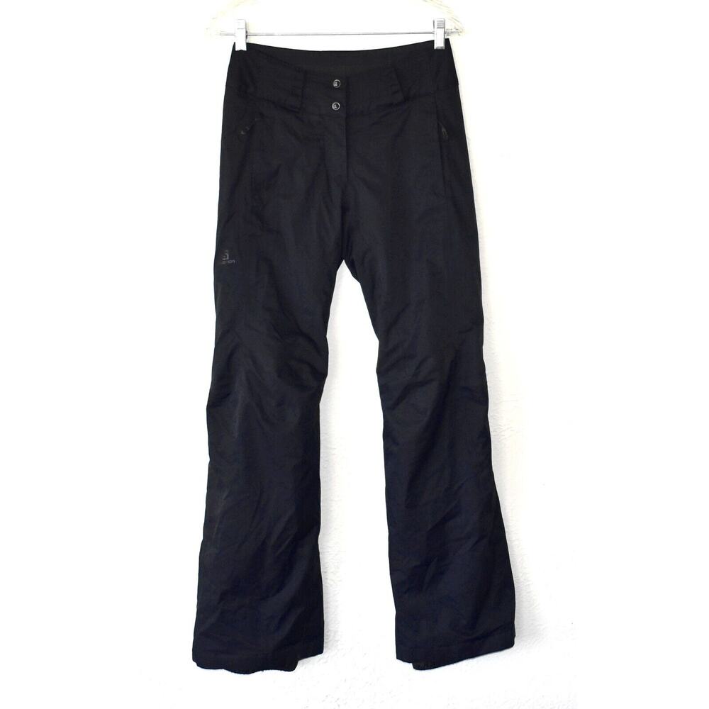 A4 NEW SALOMON Advanced Skin Dry Black Ski Snowboard Pants Age 13 Plus Size XS